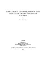 Agricultural diversification in Mali : the case of the cotton zone of Koutiala
