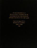 Selected characteristics of the child's social environment and the relationship of these characteristics to subsequent measures in Head Start classes