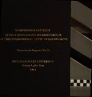 Dimensions and patterns of relations among interest groups at the congressional level of government