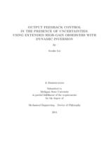 Output feedback control in the presence of uncertainties : using extended high-gain observers with dynamic inversion