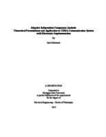 Adaptive independent component analysis : theoretical formulations and application to CDMA communication system with electronics implementation