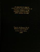 An analysis of selected characteristics and experiences of freshman students in the Michigan State University Justin Morrill College