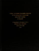 A model for planning-programming-budgeting systems application to educational development planning in Thailand