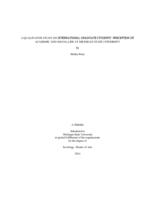 A qualitative study on international graduate students' perception of academic and social life at Michigan State University