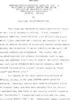 Certain factors affecting mobility and the relationship between spatial and social mobility of university faculty, particularly scientists, Ontario, 1967-68