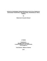 Effects of different drying methods on the total phenolics, antioxidant properties, and functional properties of apple pomace