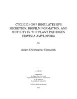 Cyclic di-GMP regulates EPS secretion, biofilm formation, and motility in the plant pathogen Erwinia amylovora