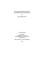 How teachers prioritize reform : the Common Core State Standards