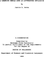 L'identité Créole dans la littérature Antillaise