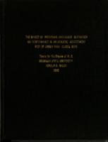 The effect of individual and group motivation on performance in an athletic achievement test of junior high school boys