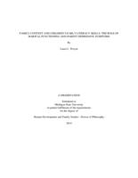 Family context and children's early literacy skills : the role of marital functioning and parent depressive symptoms