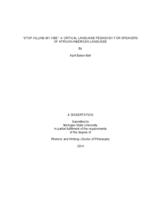 "Stop killing my vibe" : a critical language pedagogy for speakers of African American Language