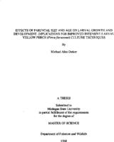 Effects of parental size and age on larval growth and development : implications for improved intensive larva yellow perch (perca flavescens) culture techniques