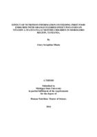 Effect of nutrition information on feeding first food enriched with orange fleshed sweet potatoes on vitamin A status in 6-12 months children in Morogoro Region, Tanzania