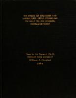 The effects of a structured and unstructured group counseling on male college students, underachievement