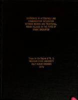 Differences in heterophily and communication integration between modern and traditional Indian villages in two types of dyadic encounter