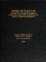 Commercial bank treatment of bad debt losses, its relationship to the economic and accounting concepts of income measurement, and the effects of the federal income tax requirements