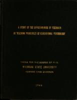 A study of the effectiveness of feedback in teaching principles of educational psychology