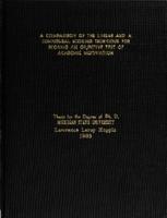 A comparison of the linear and a configural scoring technique for scoring an objective test of academic motivation