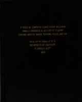 A study of computer scored group Holtzman inkblot variables as related to student teaching success, Major teaching fields, and sex