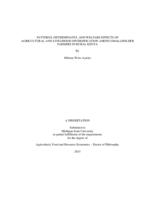 Patterns, determinants, and welfare effects of agricultural and livelihood diversification among smallholder farmers in rural Kenya