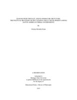 Lessons from the past, and planning for the future : the political processes of educational policy development among Native American tribal governments