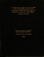 An experimental study of traffic safety films, the factors involved in determining driver behavior, and the predictive effects of a behavioral change analysis