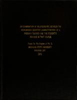 An examination of relationships between the measurable congnitive characteristics of a French I teacher and the student's success in that course