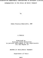 Identifying measurable contributions to students clinical capabilities in the field of music therapy