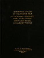 A descriptive analysis of the evolving role of the school-community agent in the Detroit Great Cities School Improvement Project