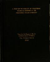 A study of the stability of vocational values as measured by the Vocational Values Inventory