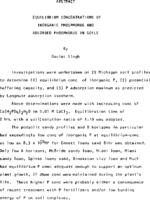 Equilibrium concentrations of inorganic phosphorus and adsorbed phosphorus in soils