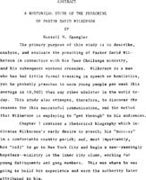 A rhetorical study of the preaching of Pastor David Wilkerson