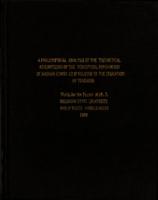 A philosophical analysis of the theoretical assumptions of the perceptual psychology of Arthur Combs as a it relates to the education of teachers