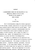 A macroeconomic model for the evaluation of the irrigation impacts of the Pa Mong project on the economy of South Vietnam