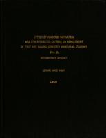 Effect of academic motivation and other selected criteria on achievement of first and second semester shorthand students