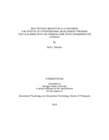 Self-efficacy beliefs of K-12 teachers : the effects of a professional development program that is aligned with the common core state standards for literacy