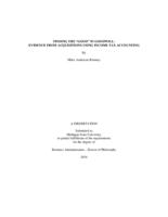 Finding the "good" in goodwill : evidence from acquisitions using income tax accounting