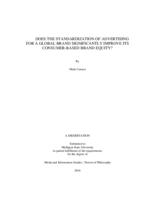 Does the standardization of advertising for a global brand significantly improve its consumer-based brand equity?