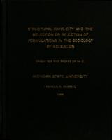 Structural simplicity and the selection or rejection of formulations in the sociology of education