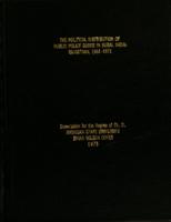 The political distribution of public policy goods in rural India : Rajasthan, 1961-1971