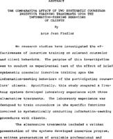 The comparative effect of two systematic counselor inservice training treatments upon the information-seeking behaviors of clients