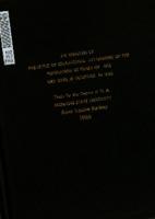 An analysis of the levels of educational attainment of the population 25 years of age and over in Michigan in 1960