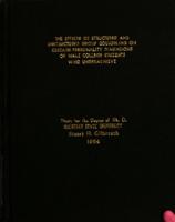 The effects of structured and unstructured group counseling on certain personality dimensions of male college students who underachieve