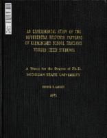 An experimental study of the differential response patterns of elementary school teachers toward their students