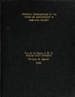 Personal consequences of the stress on achievement in American society