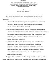 The applicability of selected ratio and least-squares regression analysis techniques to the prediction of future educational attendance patterns