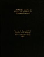 A rhetorical analysis of selected public speeches of James Russell Lowell