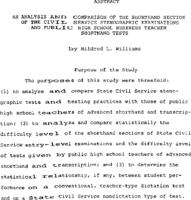 An analysis and comparison of the shorthand section of the Civil Service stenographic examinations and public high school business teacher shorthand tests