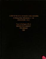 A study of the effect of nursery school experience on intellectual performance at two socio-economic levels